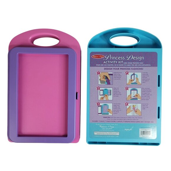 Melissa & Doug Princess Fashion Design Activity Kit Set of 2 Rubbing Arts Crafts - Picture 1 of 8
